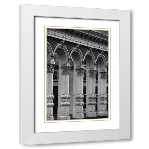 Town Square White Modern Wood Framed Art Print with Double Matting by Leahy, Ike