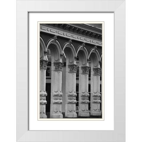 Town Square White Modern Wood Framed Art Print with Double Matting by Leahy, Ike