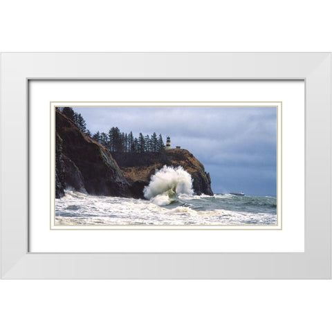 Fort Canby State Park White Modern Wood Framed Art Print with Double Matting by Leahy, Ike