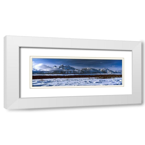 Grand Tetons Winter White Modern Wood Framed Art Print with Double Matting by Leahy, Ike