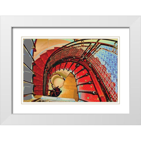 Second Floor I White Modern Wood Framed Art Print with Double Matting by Love, Maureen