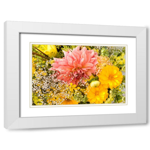 Summer Bouquet I White Modern Wood Framed Art Print with Double Matting by Love, Maureen