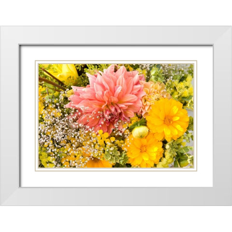 Summer Bouquet I White Modern Wood Framed Art Print with Double Matting by Love, Maureen