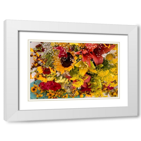 Summer Bouquet II White Modern Wood Framed Art Print with Double Matting by Love, Maureen
