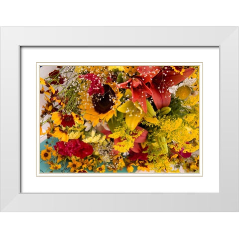 Summer Bouquet II White Modern Wood Framed Art Print with Double Matting by Love, Maureen
