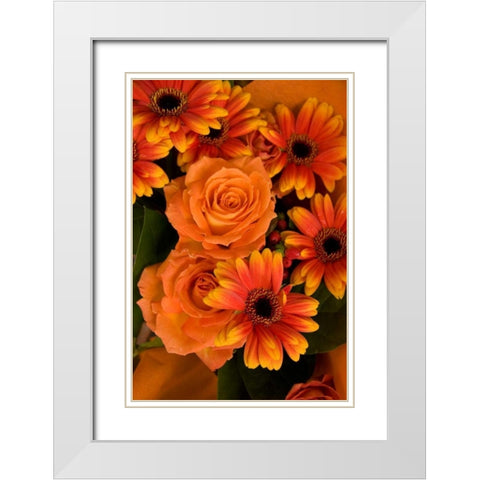 Summer Bouquet III White Modern Wood Framed Art Print with Double Matting by Love, Maureen