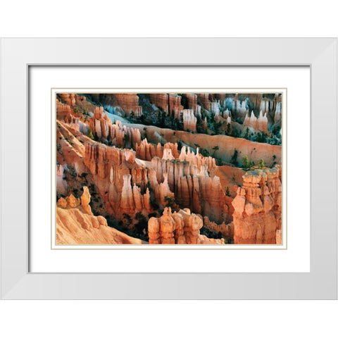 Bryce Spires I White Modern Wood Framed Art Print with Double Matting by Malvin, Larry