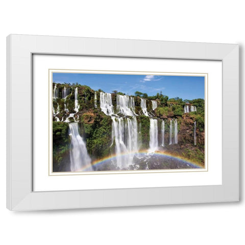 Iguazu Rainbow White Modern Wood Framed Art Print with Double Matting by Malvin, Larry