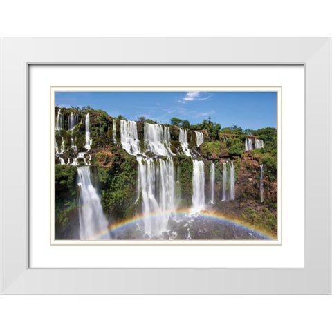 Iguazu Rainbow White Modern Wood Framed Art Print with Double Matting by Malvin, Larry