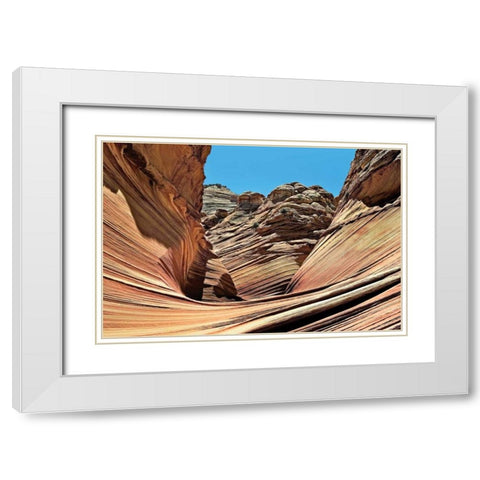 Wave Entrance White Modern Wood Framed Art Print with Double Matting by Malvin, Larry