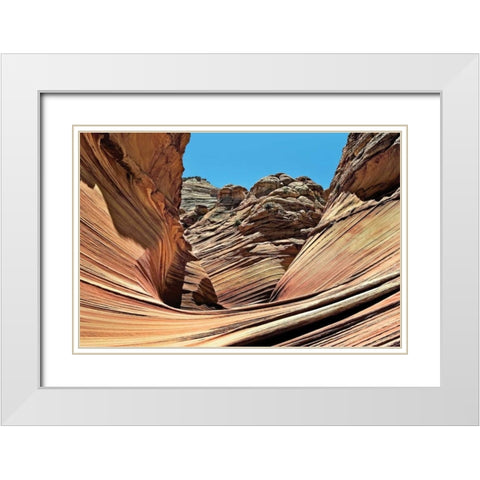 Wave Entrance White Modern Wood Framed Art Print with Double Matting by Malvin, Larry