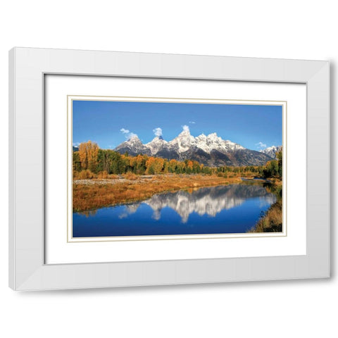 Schwabacher Landing White Modern Wood Framed Art Print with Double Matting by Malvin, Larry