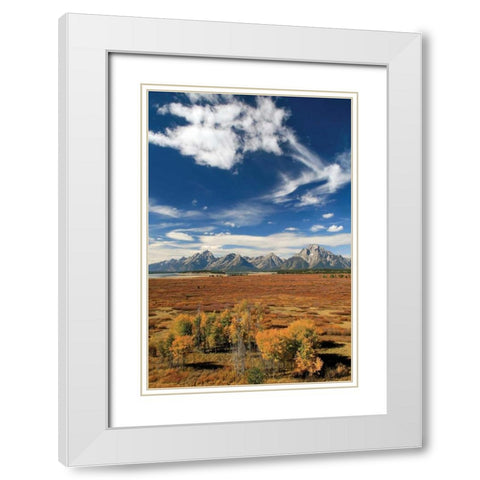 Lunch Tree Hill White Modern Wood Framed Art Print with Double Matting by Malvin, Larry