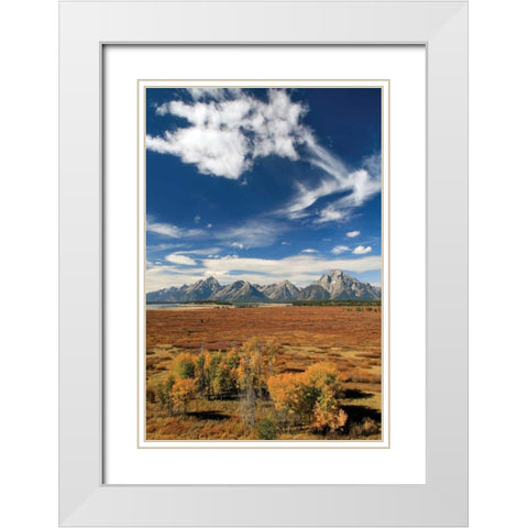 Lunch Tree Hill White Modern Wood Framed Art Print with Double Matting by Malvin, Larry