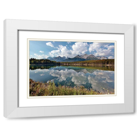 Herbert Lake White Modern Wood Framed Art Print with Double Matting by Malvin, Larry
