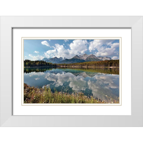 Herbert Lake White Modern Wood Framed Art Print with Double Matting by Malvin, Larry
