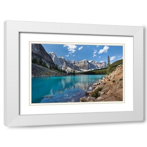 Moraine Lake I White Modern Wood Framed Art Print with Double Matting by Malvin, Larry