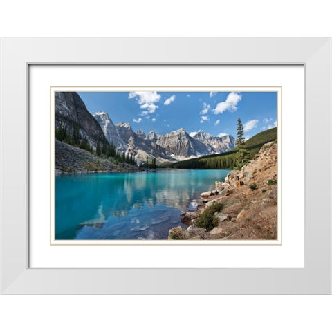 Moraine Lake I White Modern Wood Framed Art Print with Double Matting by Malvin, Larry