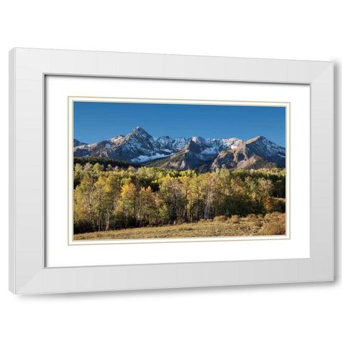 Sneffles Range Dallas Divide White Modern Wood Framed Art Print with Double Matting by Malvin, Larry