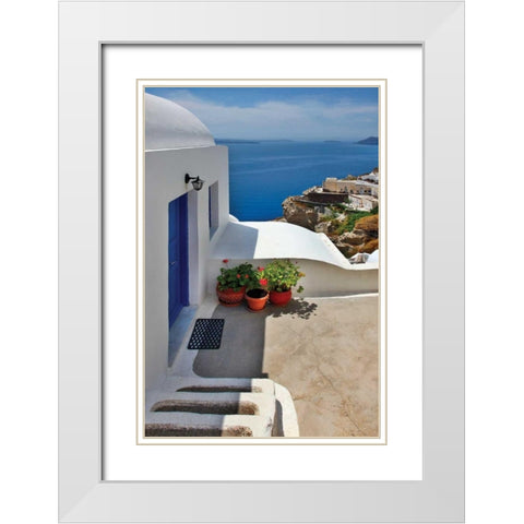 Home Ocean View White Modern Wood Framed Art Print with Double Matting by Malvin, Larry
