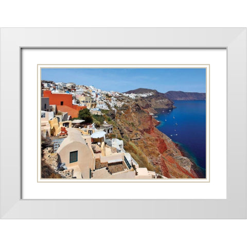 Hillside View Cliffs White Modern Wood Framed Art Print with Double Matting by Malvin, Larry