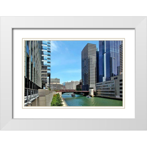 Arch Tour Boats White Modern Wood Framed Art Print with Double Matting by Malvin, Larry