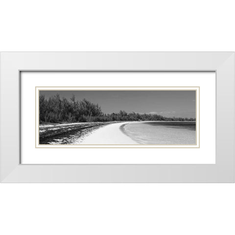 Winding Bay II BW Panel White Modern Wood Framed Art Print with Double Matting by Malvin, Larry