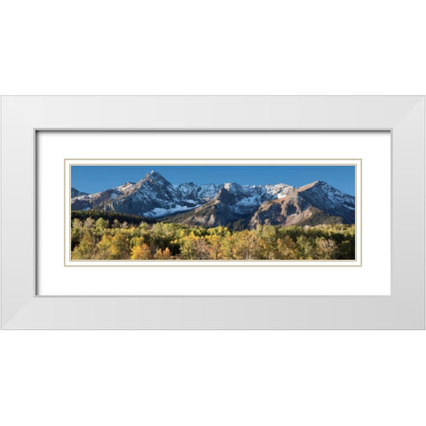 Sneffles Range Panorama White Modern Wood Framed Art Print with Double Matting by Malvin, Larry