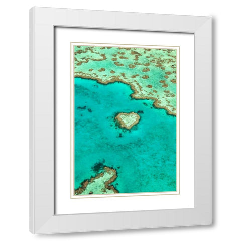 Heart Reef I White Modern Wood Framed Art Print with Double Matting by Malvin, Larry