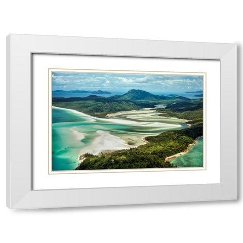Whitsunday Island I White Modern Wood Framed Art Print with Double Matting by Malvin, Larry