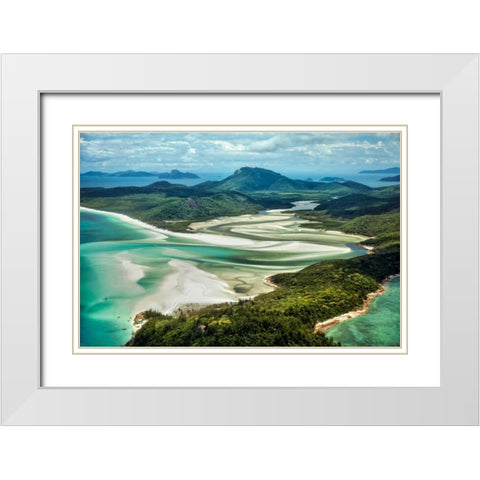 Whitsunday Island I White Modern Wood Framed Art Print with Double Matting by Malvin, Larry