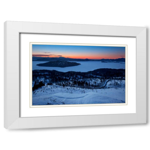 Bihoro Pass I White Modern Wood Framed Art Print with Double Matting by Malvin, Larry