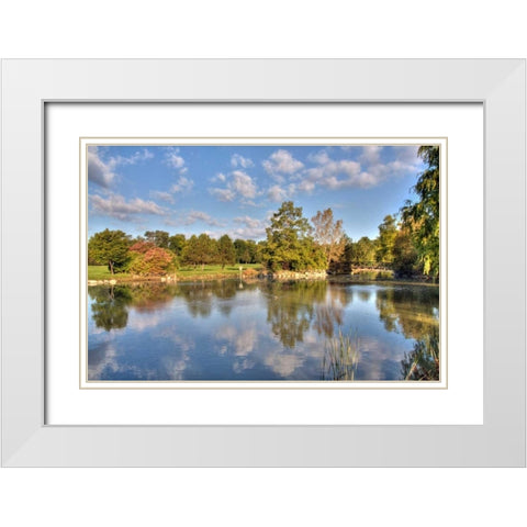 Flick Park Lake White Modern Wood Framed Art Print with Double Matting by Malvin, Larry