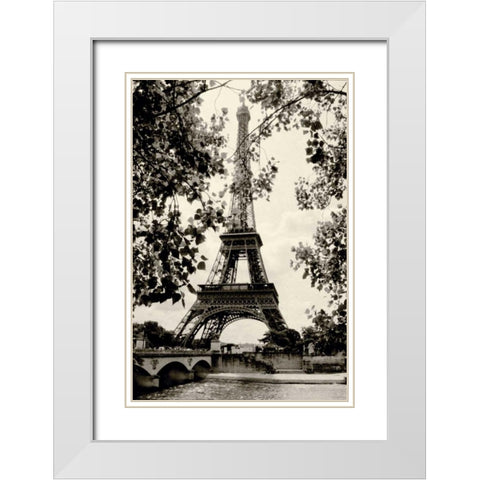 Eiffel Tower II White Modern Wood Framed Art Print with Double Matting by Melious, Amy
