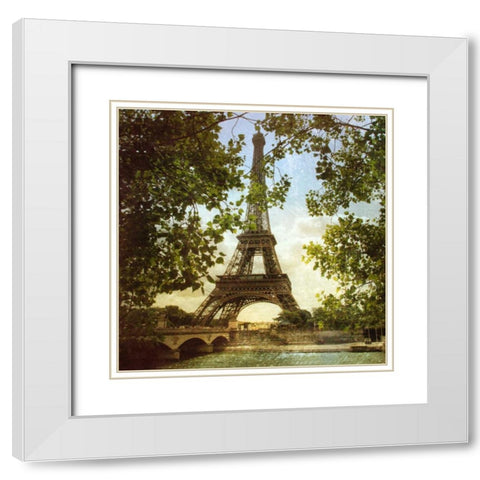 Eiffel Tower IV White Modern Wood Framed Art Print with Double Matting by Melious, Amy