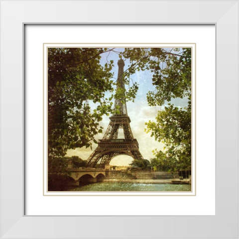 Eiffel Tower IV White Modern Wood Framed Art Print with Double Matting by Melious, Amy