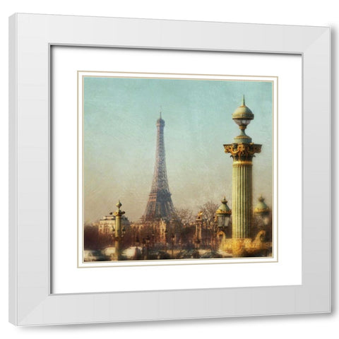 Eiffel Tower VI White Modern Wood Framed Art Print with Double Matting by Melious, Amy