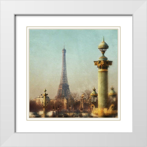 Eiffel Tower VI White Modern Wood Framed Art Print with Double Matting by Melious, Amy