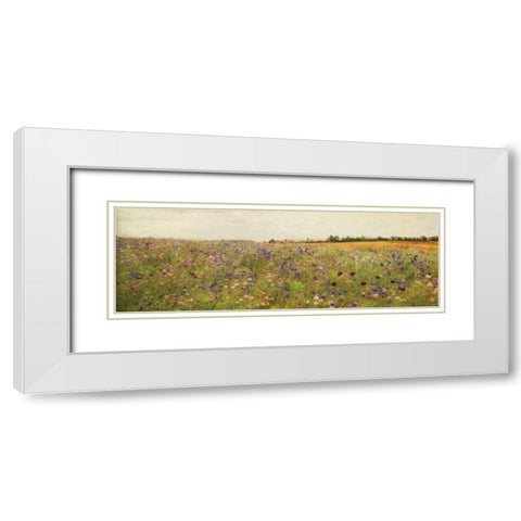 Wildflower Field I White Modern Wood Framed Art Print with Double Matting by Melious, Amy