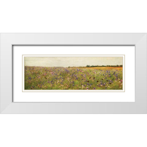 Wildflower Field I White Modern Wood Framed Art Print with Double Matting by Melious, Amy