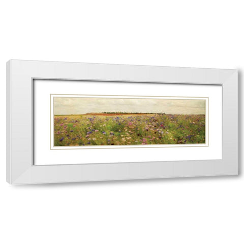 Wildflower Field II White Modern Wood Framed Art Print with Double Matting by Melious, Amy