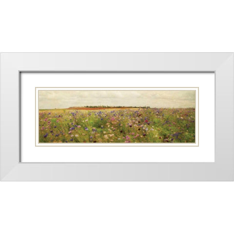 Wildflower Field II White Modern Wood Framed Art Print with Double Matting by Melious, Amy