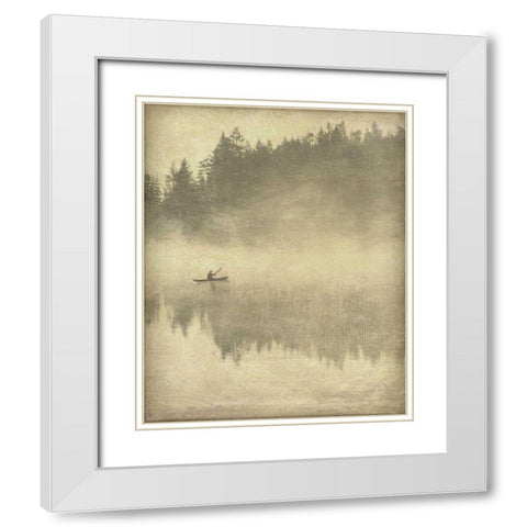Foggy Lake II White Modern Wood Framed Art Print with Double Matting by Melious, Amy