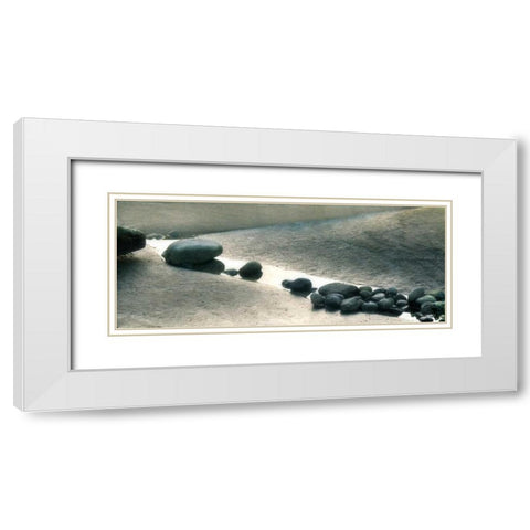 Pebbles I White Modern Wood Framed Art Print with Double Matting by Melious, Amy