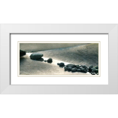 Pebbles I White Modern Wood Framed Art Print with Double Matting by Melious, Amy