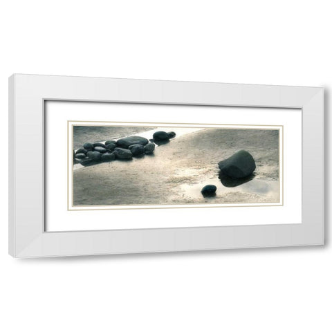 Pebbles II White Modern Wood Framed Art Print with Double Matting by Melious, Amy