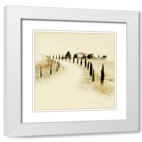 Tuscan Villa II White Modern Wood Framed Art Print with Double Matting by Melious, Amy