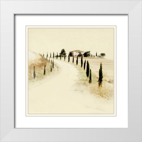 Tuscan Villa II White Modern Wood Framed Art Print with Double Matting by Melious, Amy