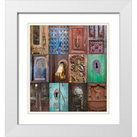 On the Door III White Modern Wood Framed Art Print with Double Matting by Mahan, Kathy