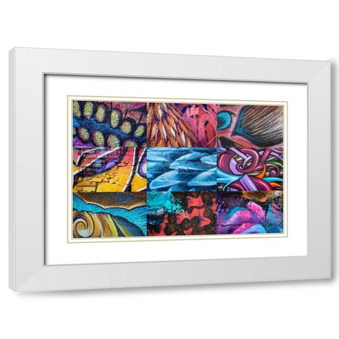 Graffiti I White Modern Wood Framed Art Print with Double Matting by Mahan, Kathy